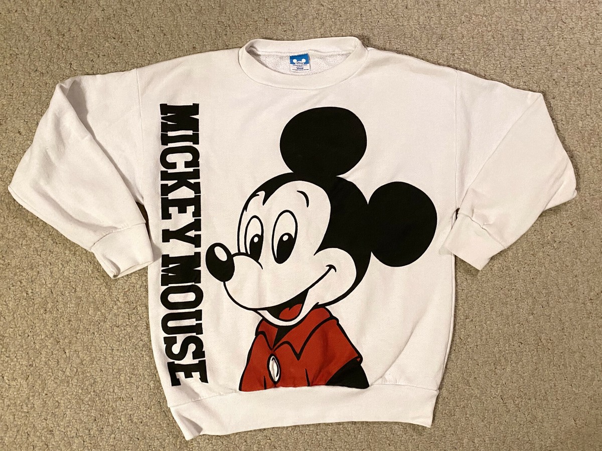 RARE* Vtg Disney Mickey Mouse All Over Print Double Sided Sweat 