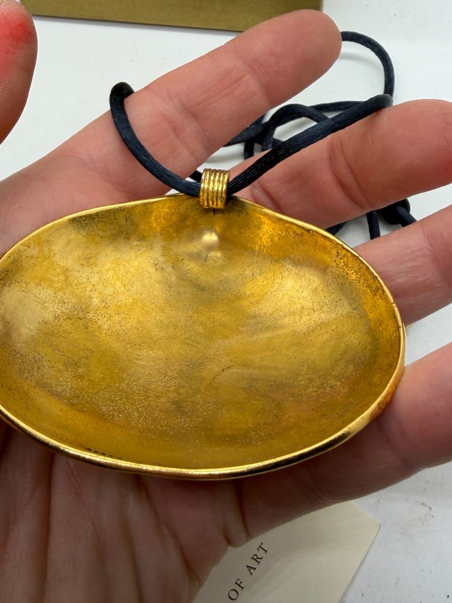British Museum Replica Egyptian Oyster Shell Amulet Pendant, Hieroglyphs View 5