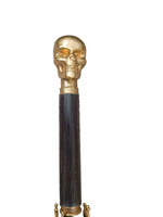Alexander McQueen Skull Long Umbrella Black Gold Handle Made in Italy