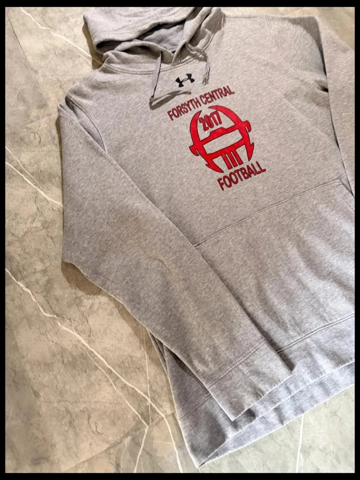 Under Armour ColdGear Sweat à capuche, Gris, Football USA Forsyth #MPUSW1 - Photo 2/4