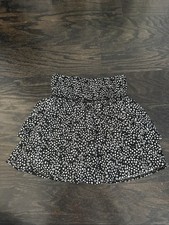 Zara Kids Girls Size 11-12 Black And White Floral Skirt Ruffles