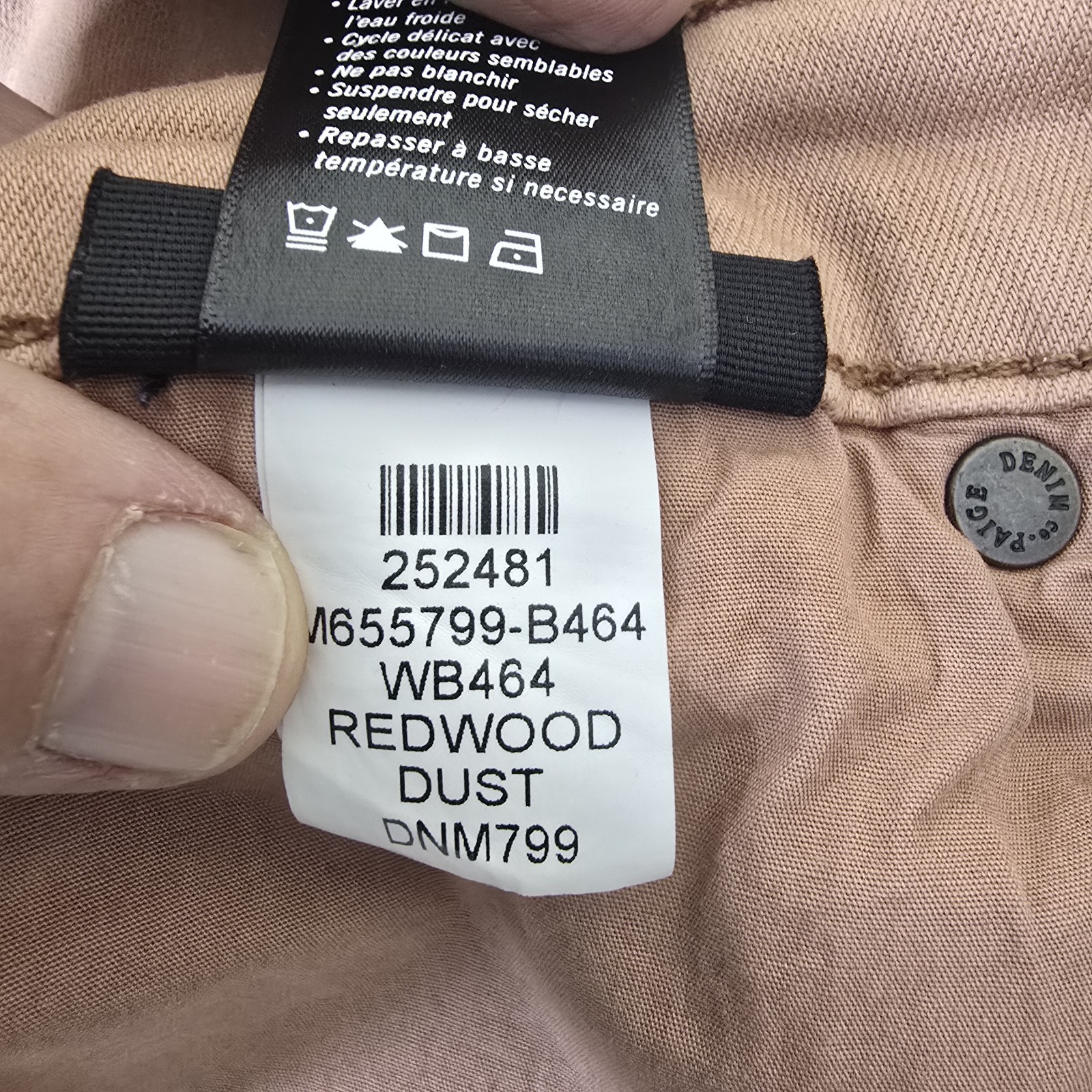 Paige Jeans Mens 29x32 Transcend Lennox Slim Fit Straight Leg Redwood Dust