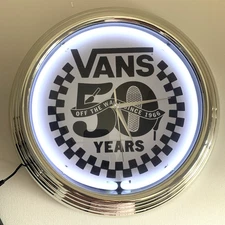 VANS Off The Wall 50th Anniversary Wall Clock with Light *Tested/Works*
