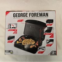 George Foreman 25810 Medium Fit Grill Electric Health Grill Non-Stick Brand New 