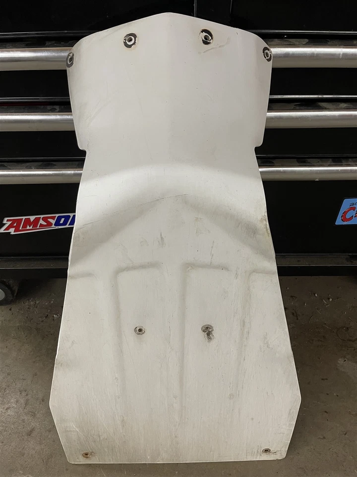 Polaris Dragon IQ 800 600 Shift 550 RMK 09 10 11 12 13 OEM White Skid Plate  - Image 3 of 3