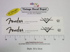 Fender Strat 50's Headstock Waterslide Decals with Custom Shop Two LASER PRINTED