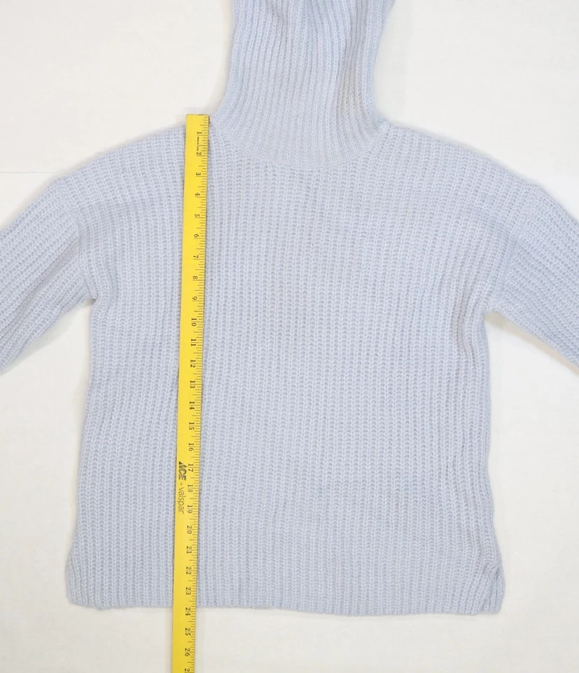Caslon Turtleneck Sweater Womens Medium Light Blue Chunky Knit Ribbed Pullover - Image 2 of 4