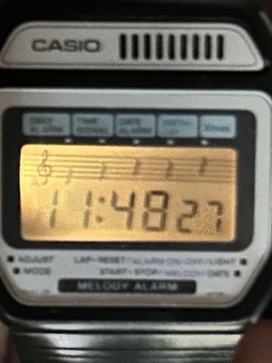 Vintage CASIO Melody Alarm Digital Watch Working Light Rare Japan