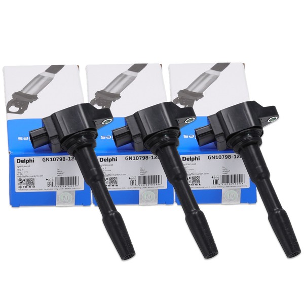 3X Delphi ZüNdspule FüR Renault Clio 4 Twingo 3 Dacia Logan 2 Sandero 2 0.9-image