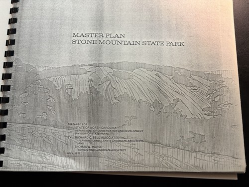 1971 Stone Mountain State Park NC Master Plan Maps Foldouts Landscape Arch