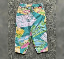 Vintage Kid  s Lilly Pulitzer Travel Themed Pastel Pants - Size 3T - Flamingos