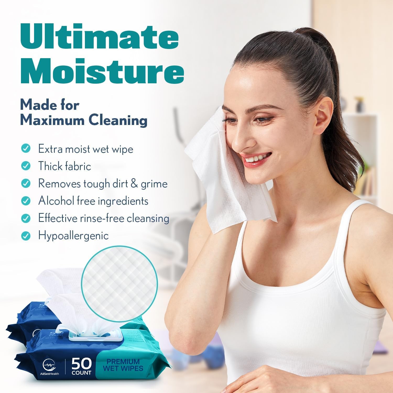 Wipes for Adults Bathing No Rinse - Adult Wipes for Elderly 8" X 12" (200 Count)