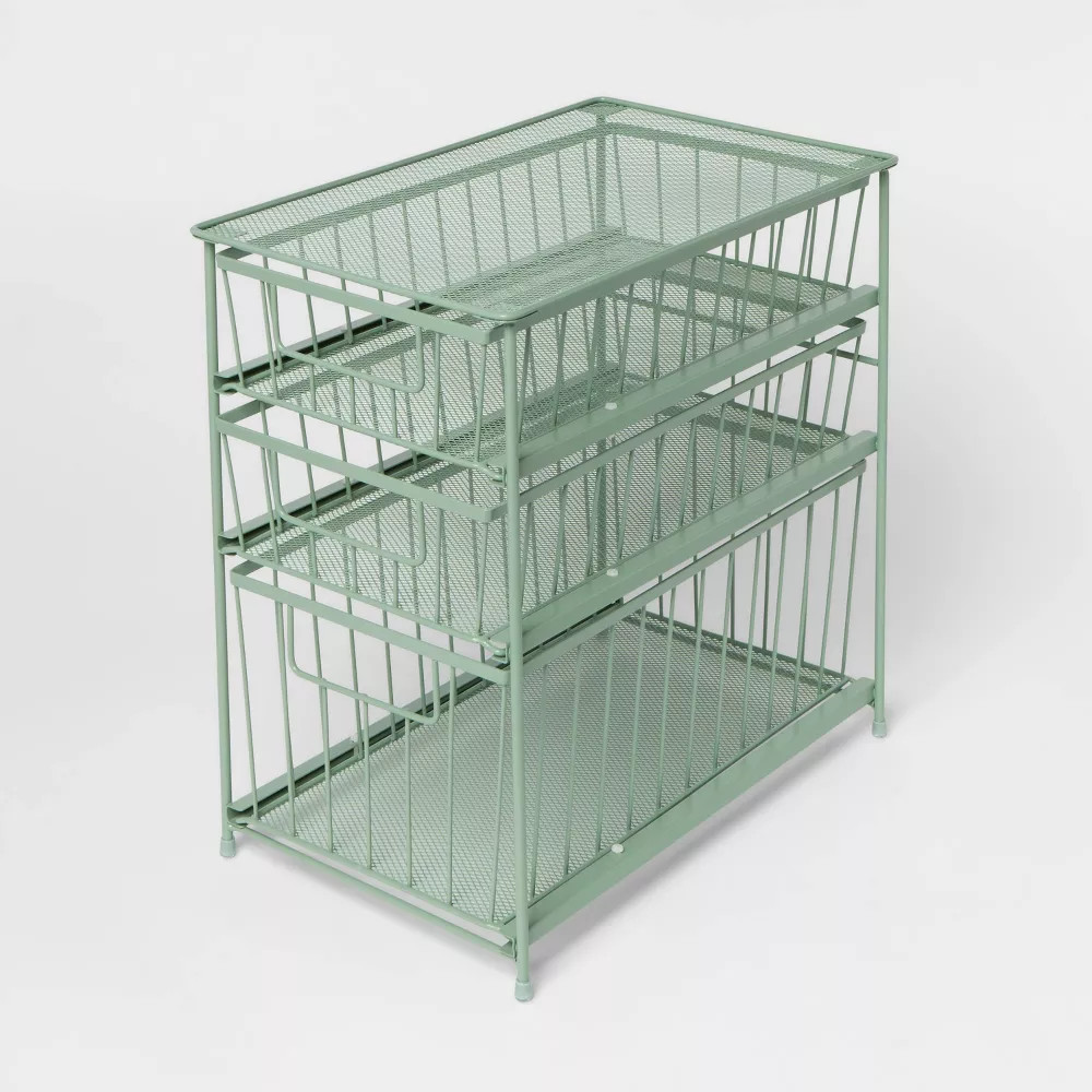 Трехъярусный выдвижной ящик зеленого цвета - Brightroom