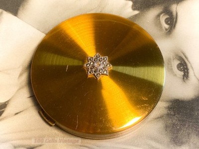 Goldfarben mit Markasiten Stern - Vintage Puder kompakt: Schminkspiegel - 1m