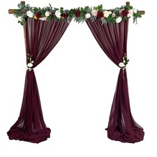 Sheer Chiffon Backdrop Curtains 10ft x 10ft Chiffon Fabric Drapes for Weddin...