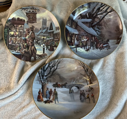 Vintage Lot - 3 Collector Plates from Scenes of Christmas Past By Lloyd Garrison