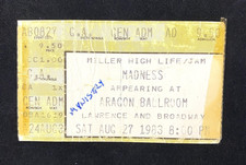 MADNESS BAND AUGUST 27 1983 ARAGON BALLROOM CONCERT TICKET STUB CHICAGO ILLINOIS