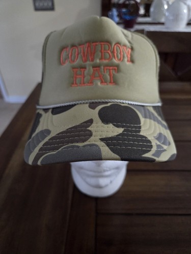 "Cowboy Hat" Cap Hat Embroidered Vintage Foam Trucker Style Mesh Snapback