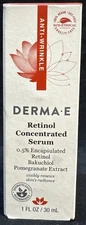 derma-e retinol concentrated serum 1oz exp june 2026 scuffed box