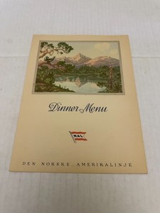 Vintage June 8 1953 Norwegian American Line Dinner Menu