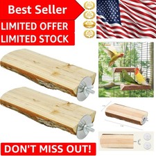 Comfortable Wooden Perch for Small Birds - 2 Pack with Installation Hardware