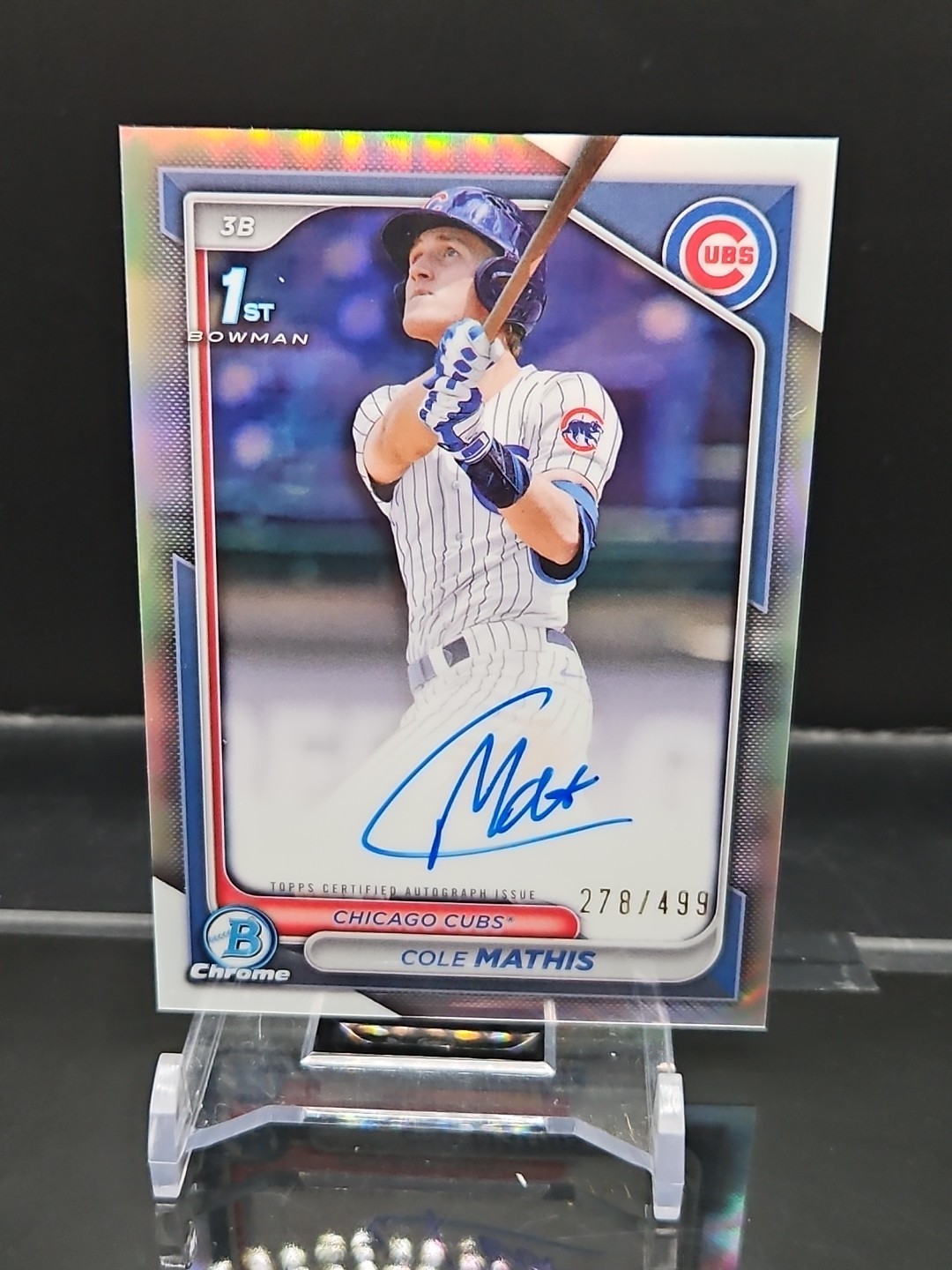 2024 Bowman Draft Cole Mathis Chrome Auto Refractor /499 1st Prospect Cubs RM5