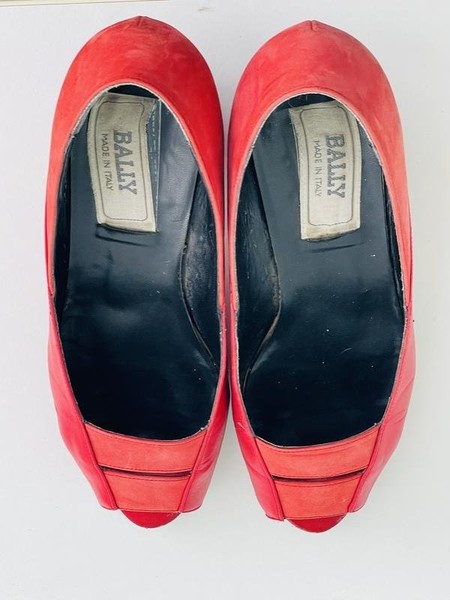Women Bally Heels Red Suede 38