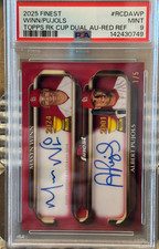2025 Topps Finest #RCDA-WP Masyn Winn Albert Pujols Cup Dual Auto Red /5 PSA 9