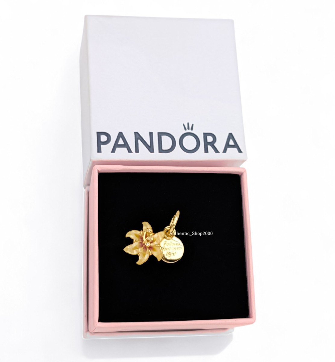 New 100% PANDORA 14k Disney Tangled Sundrop Flower Glow in Dark
