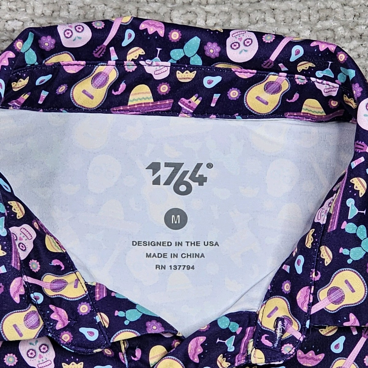 1764 Polo Shirt For Men All Over Print Music Medium Skull | eBay