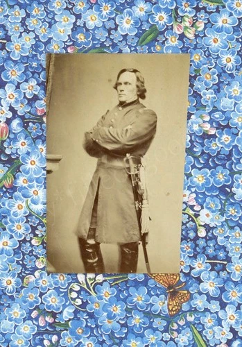 1860s CHRISTOPHER KIT CARSON CIVIL WAR SOLDIER UNMOUNTED ALBUMEN PHOTO