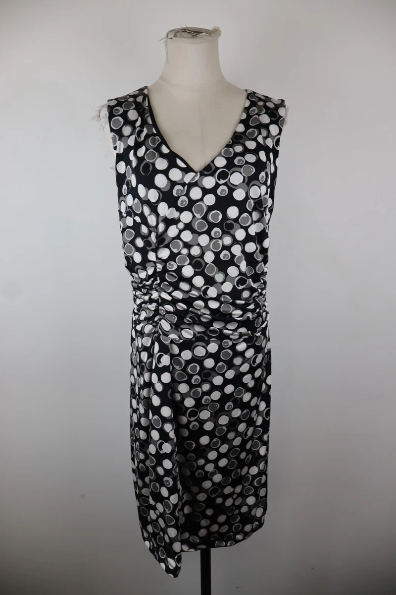 JenPen Set 5 Pezzi Donna Vintage Anni '50, Abito Matita A Pois Blu, Guanti Pizzo, Cappello Con Rete, Collana E Orecchini Perla, Taglia M