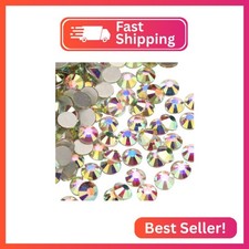 Jollin 2880pcs Glue Fix Crystal Flatback Rhinestones Glass Diamantes Gems for Cr