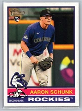 Aaron Schunk 2025 Topps Heritage Colorado Rockies #90 RC