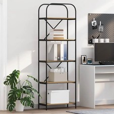 Image of WALPLUS Artisan Oak Bookshelf 60x30x183cm Tall Wooden Storage Unit