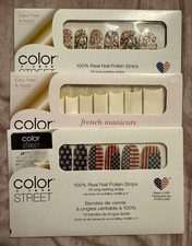 Color Street Nail Polish Strips Lot 3 City of Love Oops-A-Paisley/Flagtime Gal
