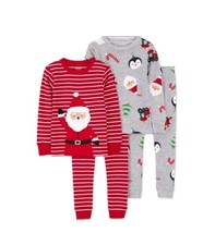 Nwr 2 Pair Carter's Toddler Boys Christmas Holiday Santa Train Pajamas Size 2t