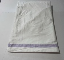 Pottery Barn Kids Twin Flat Sheet. White With 1 Inch Lavender Strip On Top Only