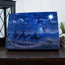 Glow Decor Tabletop Light Up Hard Canvas Following the Light by Abraham Hunter