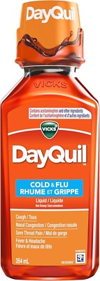 2X Vicks DayQuil Cold Flu Medicine, Cough Suppressant, Nasal Decongestant 354ml