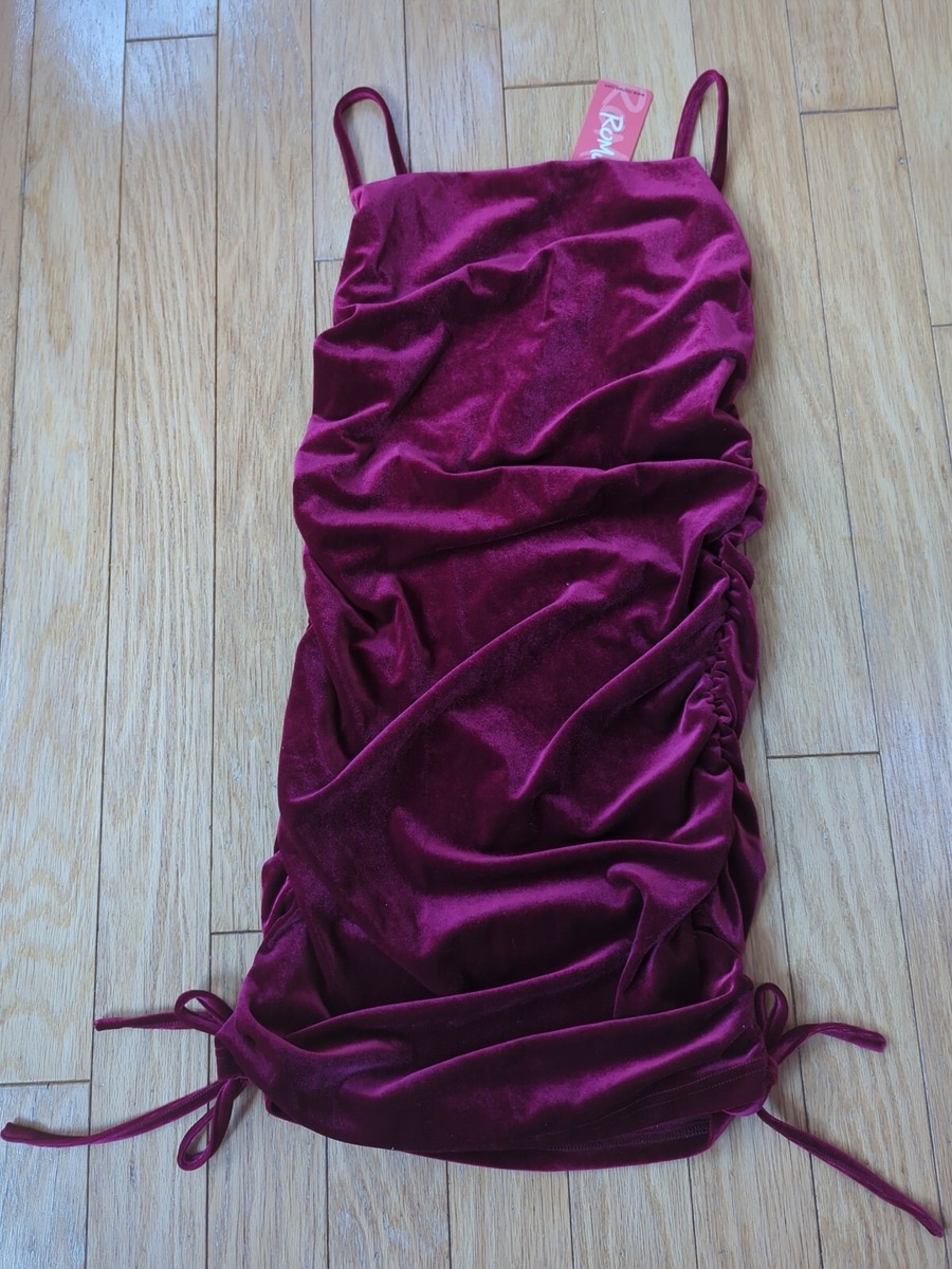 juniors red velvet dress Teeze Me Women's Dark Red Juniors' Velvet Gown Dress Size 3
