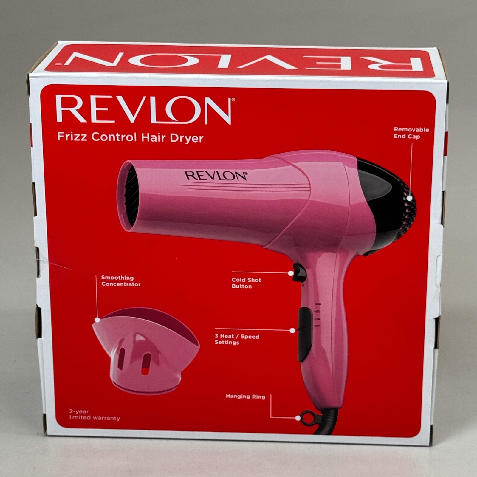 REVLON Smooth and Effortless 1875W Ionic Hair Dryer Berry RV474