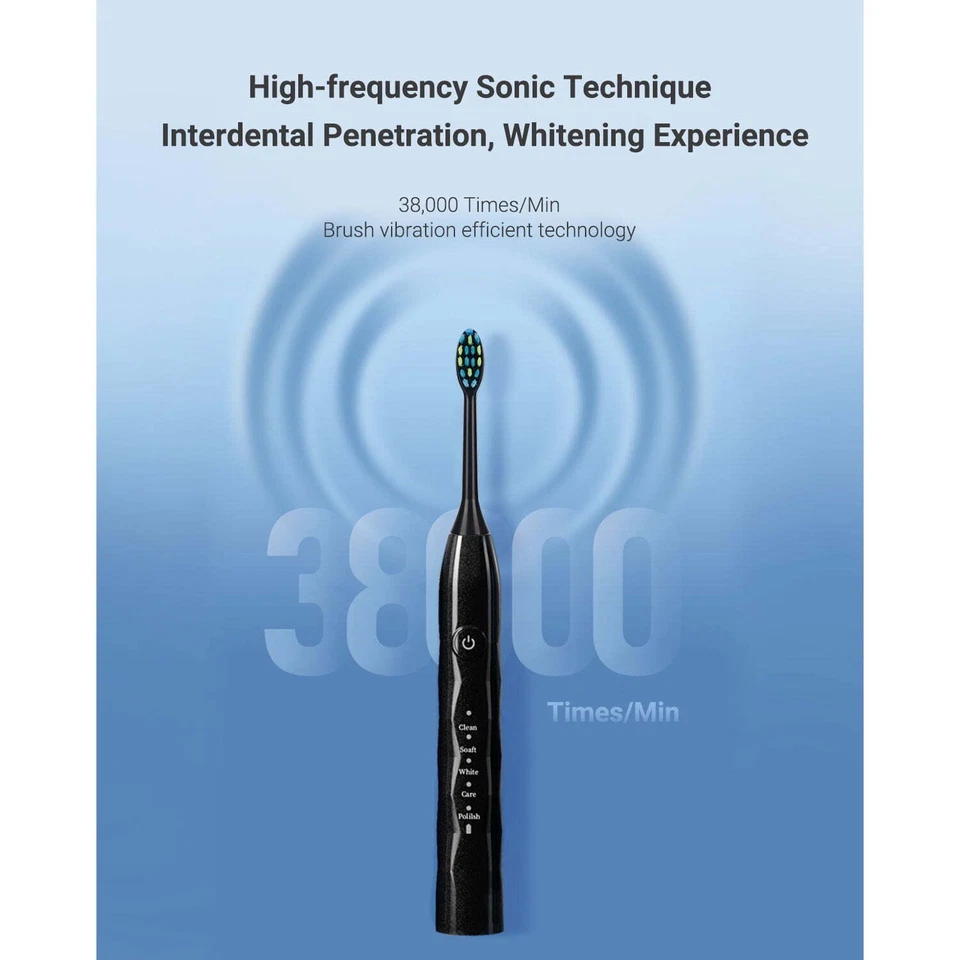 Cepillo de dientes eléctrico Fairywill Cepillo de dientes sónico USB recargable 6 cabezales 5 modos Foto 3 de 4