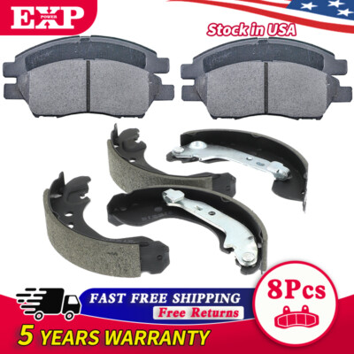 Ceramic Brake Pads And Drum Shoes Kit For Nissan Versa Note Micra Front+Rear