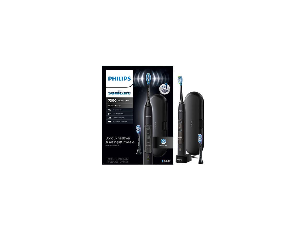 Аккумуляторная зубная щетка Philips Sonicare ExpertClean 7300 черная HX961017