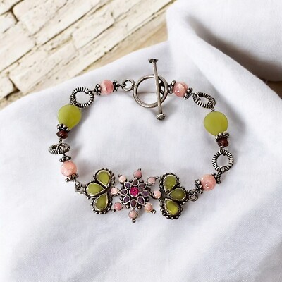 BARSE Sterlingsilber Blume Cluster mehrfarbiges Armband