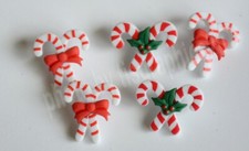 Peppermint Pairs / Candy Cane Shank Buttons / Holiday Christmas Candy