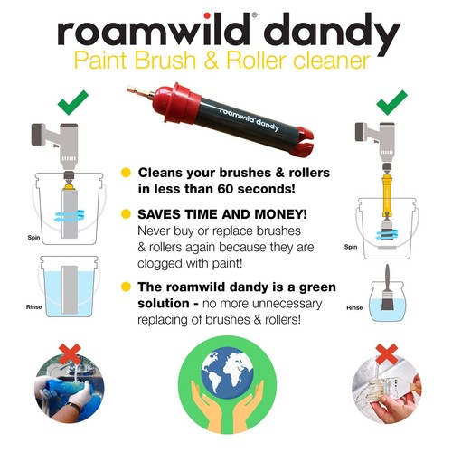 Roamwild Dandy PRO 2 in 1 Paint Brush Cleaner and Paint Roller Nap