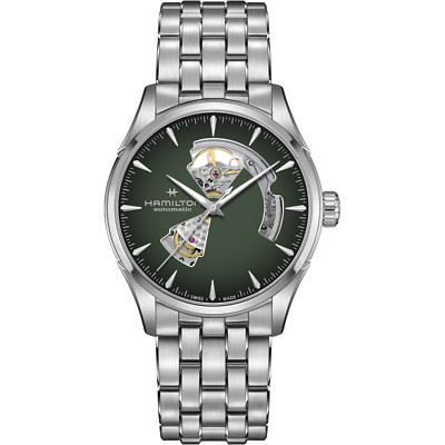 Hamilton H32705160 Jazzmaster Open Heart Steel 42 mm Green Dial Auto Men's Watch