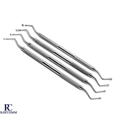 Dental Surgical Instruments Oral Surgery Lucas Bone Curettes Set Of 4 Instrument